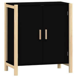 Buffet bahut - Bois dingénierie - Noir - 62 x 38 x 70 cm - Meuble de rangement - Style classique