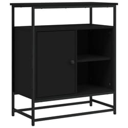 Buffet - Bois dingénierie - Noir - 69 x 35 x 80 cm - Meuble de rangement - Style classique