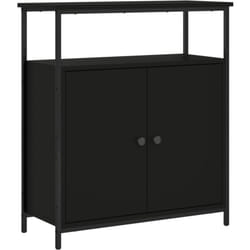 Buffet bahut commode armoire meuble de rangement organisateur cuisine salle de séjour salon 70 x 30 x 80 cm bois d'ingénierie noir