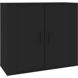 Buffet bahut commode armoire meuble de rangement organisateur cuisine salle de séjour salon 80 x 33 x 70 cm bois d'ingénierie noir