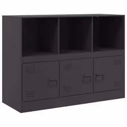 Buffet bahut - Marque non spécifiée - 99 x 39 x 73 cm - Acier noir - 3 portes - Meuble de rangement