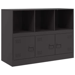 Buffet bahut - Marque non spécifiée - 99 x 39 x 73 cm - Acier noir - 3 portes - Meuble de rangement