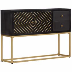 Ce buffet en bois est un supplément pratique et accrocheur à votre intérieur. Matériau robuste : le bois de manguier massif e ...