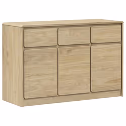 Buffet - SAUDA - Armoire de rangement - Bois de pin massif - 3 tiroirs - 3 portes