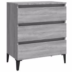 Buffet - SONOMA - 60 x 35 x 69 cm - Bois dingénierie - 3 tiroirs - Gris