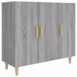Buffet - SONOMA - 90 x 34 x 80 cm - Bois dingénierie - 3 portes - Design élégant