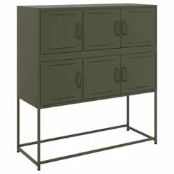 Buffet - Ac - Olive - 1005 x 39 x 107 cm - 6 portes - Meuble de rangement cuisine
