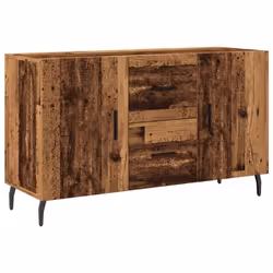 Buffet bahut commode - Vieux Bois - 100 x 36 x 60 cm - 2 portes - Meuble de rangement cuisine