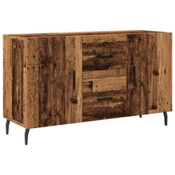 Buffet bahut commode - Vieux Bois - 100 x 36 x 60 cm - 2 portes - Meuble de rangement cuisine