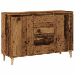 Buffet - Vieux Bois - 102 x 35 x 70 cm - 2 Portes - 2 Tiroirs - Meuble de Rangement Multifonctionnel