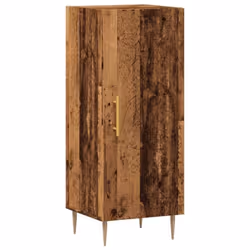 Buffet bahut - Vieux Bois - 345 x 34 x 90 cm - 1 porte - Bois dingénierie - Pieds en métal