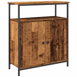 Buffet - Vieux Bois - 70 x 30 x 80 cm - Bois dingénierie - Pieds réglables - Meuble de séjour
