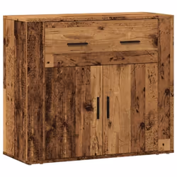Buffet - Vieux Bois - 80 x 33 x 70 cm - 2 Portes - Meuble de Rangement - Cuisine/Salle de Séjour