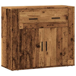 Buffet - Vieux Bois - 80 x 33 x 70 cm - 2 Portes - Meuble de Rangement - Cuisine/Salle de Séjour