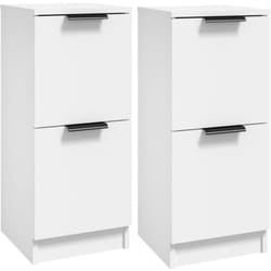 Buffet bahut commode armoire meuble de rangement organisateur cuisine salle de séjour salons lot de 2 30 x 30 x 70 cm bois d'ingénierie blanc