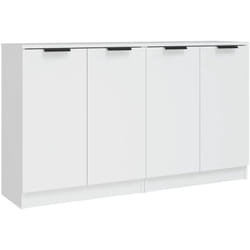 Buffet bahut commode armoire meuble de rangement organisateur cuisine salle de séjour salons lot de 2 60 x 30 x 70 cm bois d'ingénierie blanc