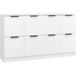 Buffet bahut commode armoire meuble de rangement organisateur cuisine salle de séjour salons lot de 2 60 x 30 x 70 cm bois d'ingénierie blanc