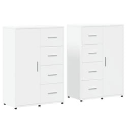 Buffet bahut - MARQUE - Lot de 2 - Bois dingénierie - 60 x 31 x 84 cm - Blanc