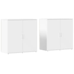 Buffet bahut - Non spécifié - Lot de 2 - Bois dingénierie - 79 x 38 x 80 cm - Blanc