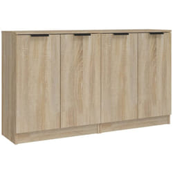 Buffet bahut commode armoire meuble de rangement organisateur cuisine salle de séjour salons lot de 2 sonoma 60 x 30 x 70 cm bois d'ingénierie marron