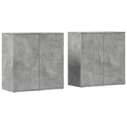 Buffet bahut - Non spécifié - Lot de 2 - Bois dingénierie - Gris béton - 79 x 38 x 80 cm