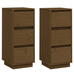 Buffet bahut - Non spécifié - Lot de 2 - Bois de pin massif - 32 x 34 x 75 cm - Marron miel