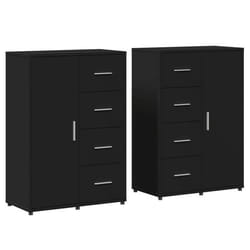 Buffet bahut - Non spécifié - Lot de 2 - Noir - 60 x 31 x 84 cm - Bois dingénierie