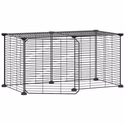 Cette cage pour animaux de compagnie offre un espace clos spacieux et sûr pour que vos adorables animaux de compagnie puissen ...