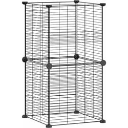Helloshop26 - Cage animaux de compagnie à 8 panneaux 35 x 35 cm acier noir