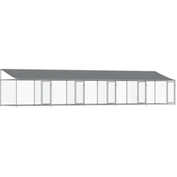 Helloshop26 - Cage pour chien avec toit/portes 10 x 2 x 2 m acier galvanisé gris