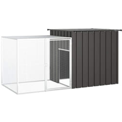 Helloshop26 - Cage pour poules 200 x 91 x 100 cm acier galvanisé anthracite