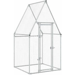 Cage pour poules argenté 100 x 100 x 190 cm acier galvanisé Argent