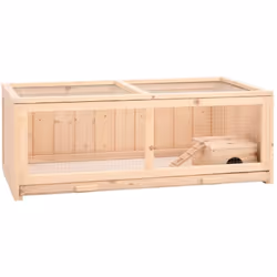 Cette cage à hamster en bois avec de multiples accessoires offre un endroit parfait pour que les petits animaux de compagnie  ...