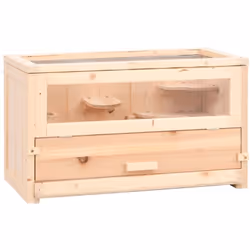 Cette cage à hamster en bois avec de multiples accessoires offre un endroit parfait pour que les petits animaux de compagnie  ...