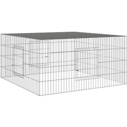 Helloshop26 - Cage à lapin 110 x 110 x 55 cm Fer galvanisé Argent