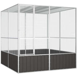 Helloshop26 - Cage à oiseaux 213,5 x 217,5 x 211,5 cm acier galvanisé anthracite