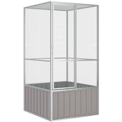 Cage à oiseaux 111 x 107 x 211,5 cm acier galvanisé gris