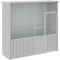 Cage à oiseaux 215 x 78 x 200 cm acier galvanisé gris