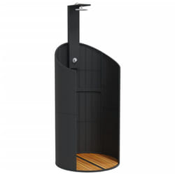 Douche d'extérieur 100 x 100 x 241,5 cm poly rotin bois acacia Black