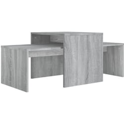 Ensemble table basse sonoma 100 x 48 x 40 cm bois d'ingénierie gris