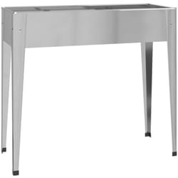 Helloshop26 - Jardinière bac lit surélevé plantes fleurs terrasse jardin 100,5 x 40,5 x 90 cm acier galvanisé Argent
