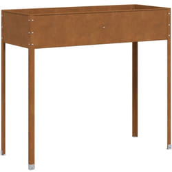 Helloshop26 - Jardinière bac lit surélevé plantes fleurs terrasse jardin 100,5 x 40,5 x 90 cm acier résistant aux intempéries marron