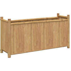 Jardinière bac lit surélevé plantes fleurs terrasse jardin 100 x 30 x 50 cm bambou marron