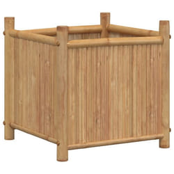 Jardinière - Bambou - 40 x 40 x 40 cm - Design surélevé - Couleur marron - Idéale pour jardin et balcon