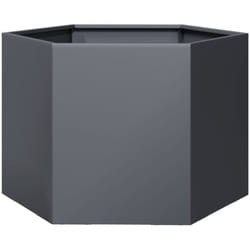 Helloshop26 - Jardinière bac lit surélevé plantes fleurs terrasse jardin hexagone 69 x 60 x 45 cm acier anthracite