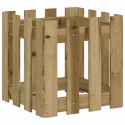 Jardinière - Non spécifié - 40 x 40 x 40 cm - Bois de pin imprégné - Marron - Design de clôture