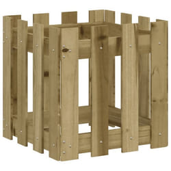 Jardinière - Non spécifié - 40 x 40 x 40 cm - Bois de pin imprégné - Marron - Design de clôture