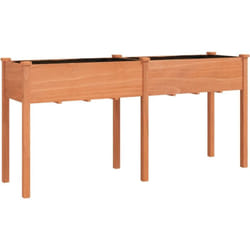 Helloshop26 - Jardinière bac lit surélevé plantes fleurs terrasse jardin avec doublure 161 x 45 x 76 cm bois massif sapin marron