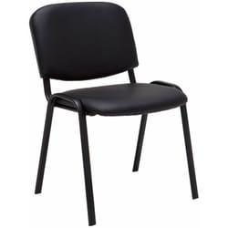 Décoshop26 - Chaise visiteur assise rembourrée en synthétique noir BUR10067