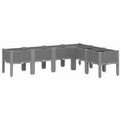 Jardinière - Non spécifié - 160 x 120 x 42 cm - Polypropylène - Design surélevé - Gris clair